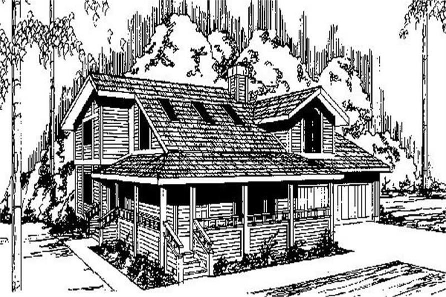 Front view of Contemporary home (ThePlanCollection: House Plan #145-1747)