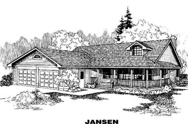 3-Bedroom, 1370 Sq Ft Country House Plan - 145-1750 - Front Exterior
