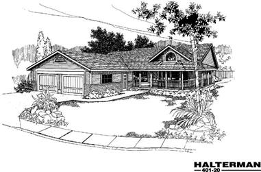 3-Bedroom, 1775 Sq Ft Ranch House Plan - 145-1754 - Front Exterior