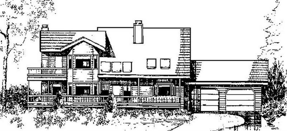Front view of Farmhouse home (ThePlanCollection: House Plan #145-1763)