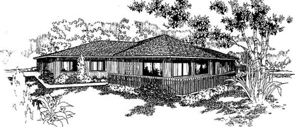 Front view of Vacation Homes home (ThePlanCollection: House Plan #145-1765)