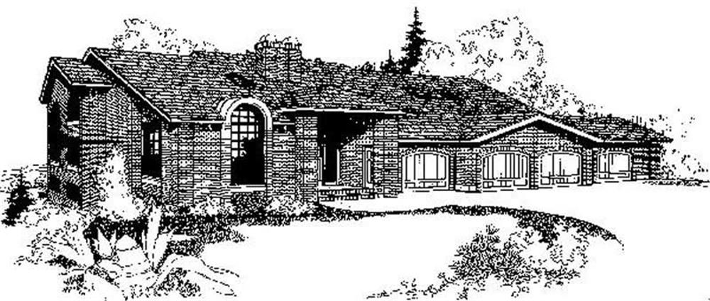 Front view of Luxury home (ThePlanCollection: House Plan #145-1766)