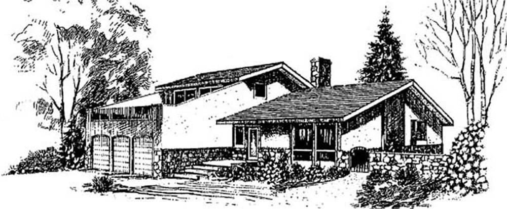 Front view of Contemporary home (ThePlanCollection: House Plan #145-1768)