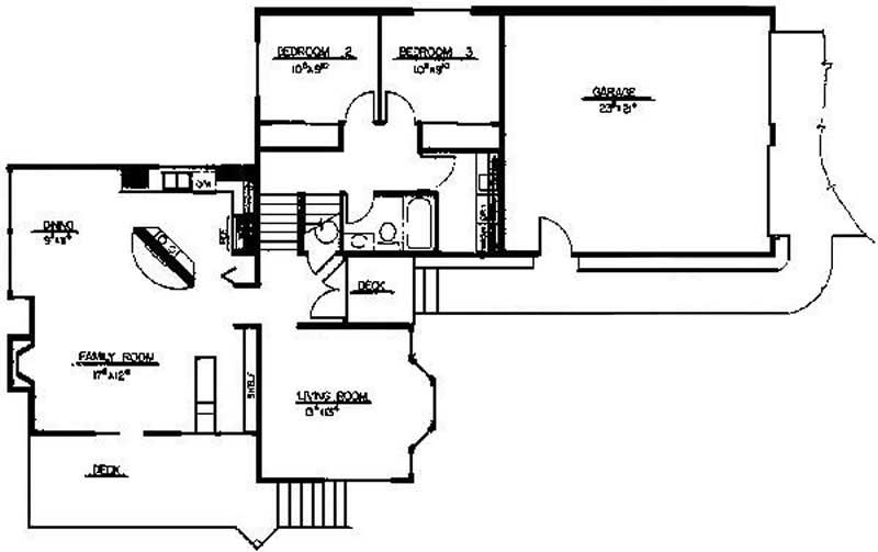 Floor Plan First Story of Contemporary Plan #145-1772