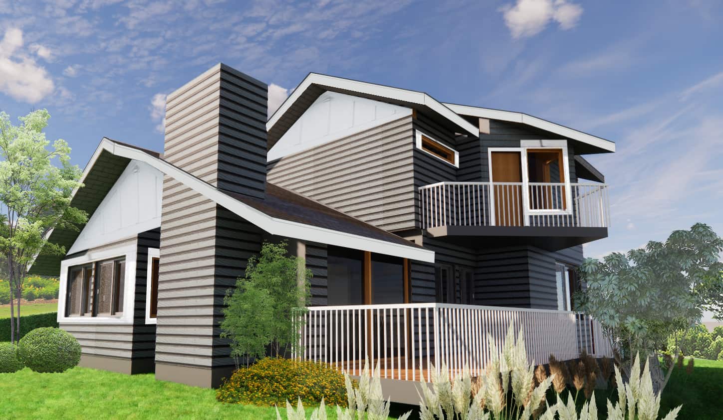 Home Plan Left Elevation of this 3-Bedroom,1702 Sq Ft Plan -145-1772