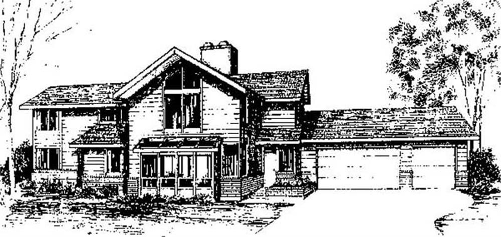 Front view of Contemporary home (ThePlanCollection: House Plan #145-1773)