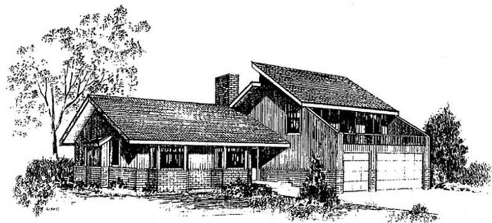 Front view of Contemporary home (ThePlanCollection: House Plan #145-1777)