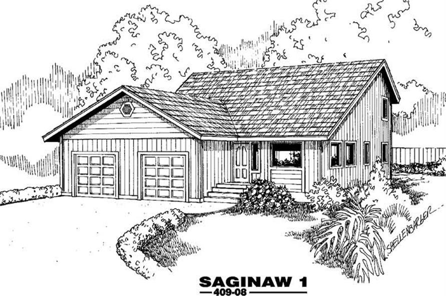 Front view of Contemporary home (ThePlanCollection: House Plan #145-1780)