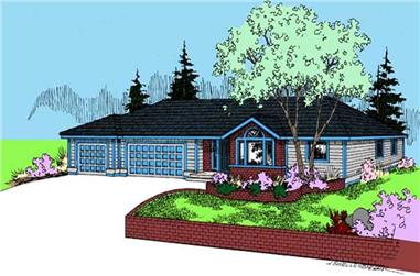 3-Bedroom, 1696 Sq Ft Contemporary House Plan - 145-1783 - Front Exterior