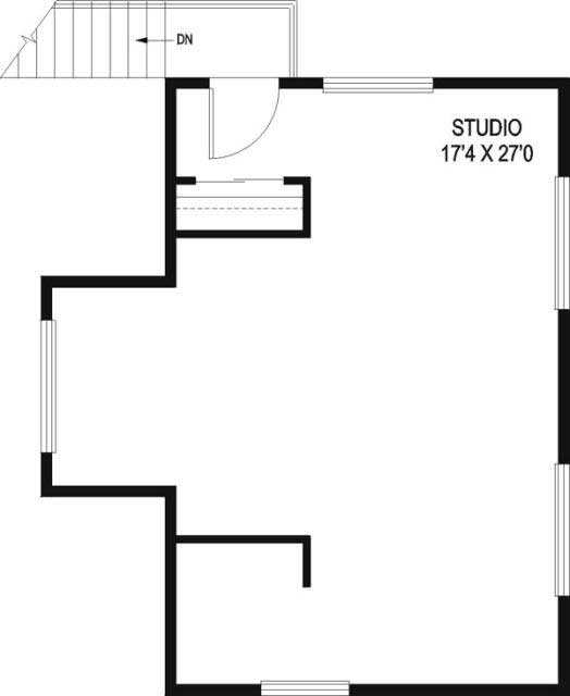 Floor Plan Second Story of Garage Plan #145-1784