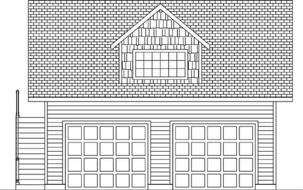 Front view of Garage home (ThePlanCollection: House Plan #145-1784)