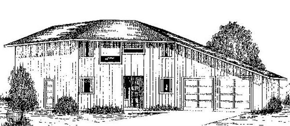 Front view of Contemporary home (ThePlanCollection: House Plan #145-1795)