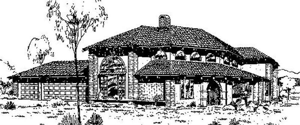 Front view of Mediterranean home (ThePlanCollection: House Plan #145-1796)