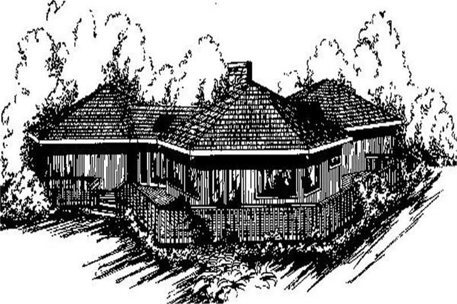 Front view of Ranch home (ThePlanCollection: House Plan #145-1803)