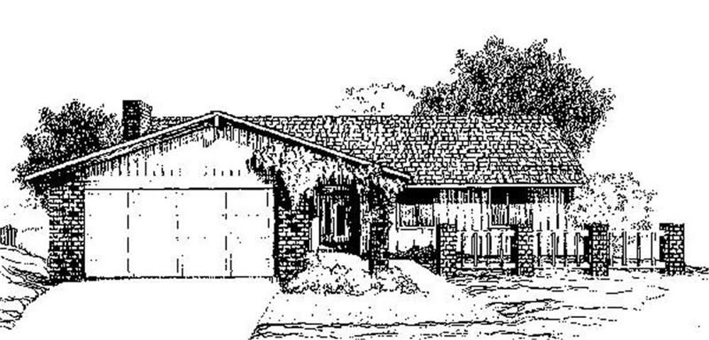 Front view of Country home (ThePlanCollection: House Plan #145-1806)