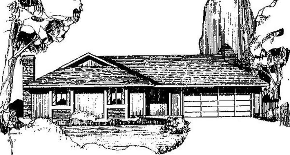 Front view of Contemporary home (ThePlanCollection: House Plan #145-1808)