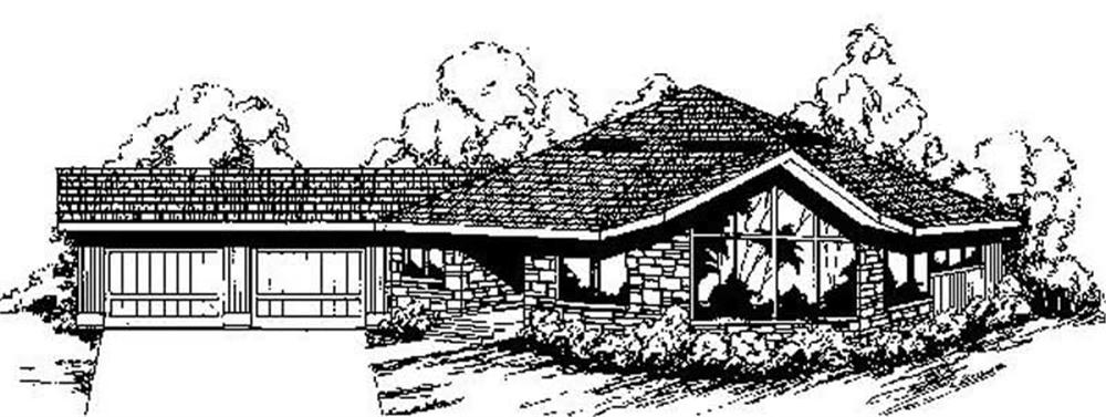 Front view of Contemporary home (ThePlanCollection: House Plan #145-1822)
