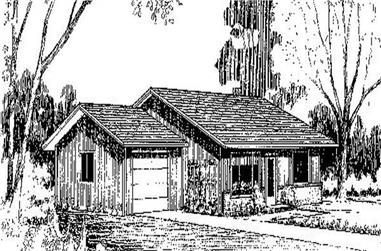3-Bedroom, 1020 Sq Ft Small House Plans House Plan - 145-1827 - Front Exterior