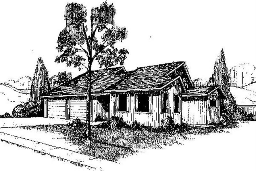 Front view of Contemporary home (ThePlanCollection: House Plan #145-1828)