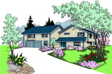 5-Bedroom, 2910 Sq Ft Contemporary House Plan - 145-1832 - Front Exterior