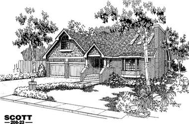 3-Bedroom, 1669 Sq Ft Contemporary House Plan - 145-1834 - Front Exterior