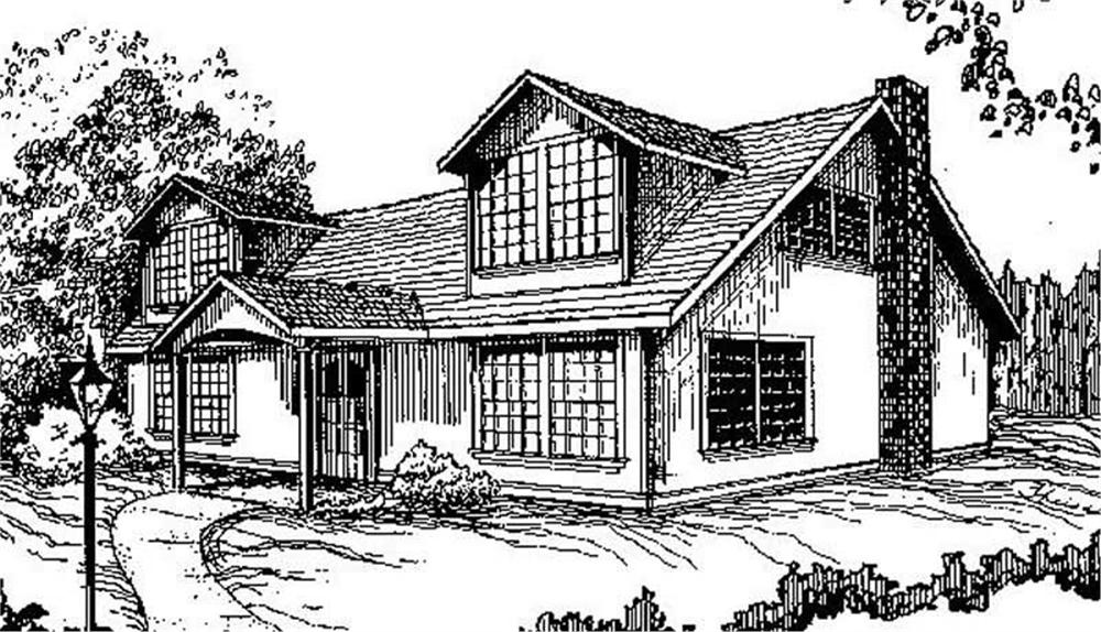 Front view of Contemporary home (ThePlanCollection: House Plan #145-1835)
