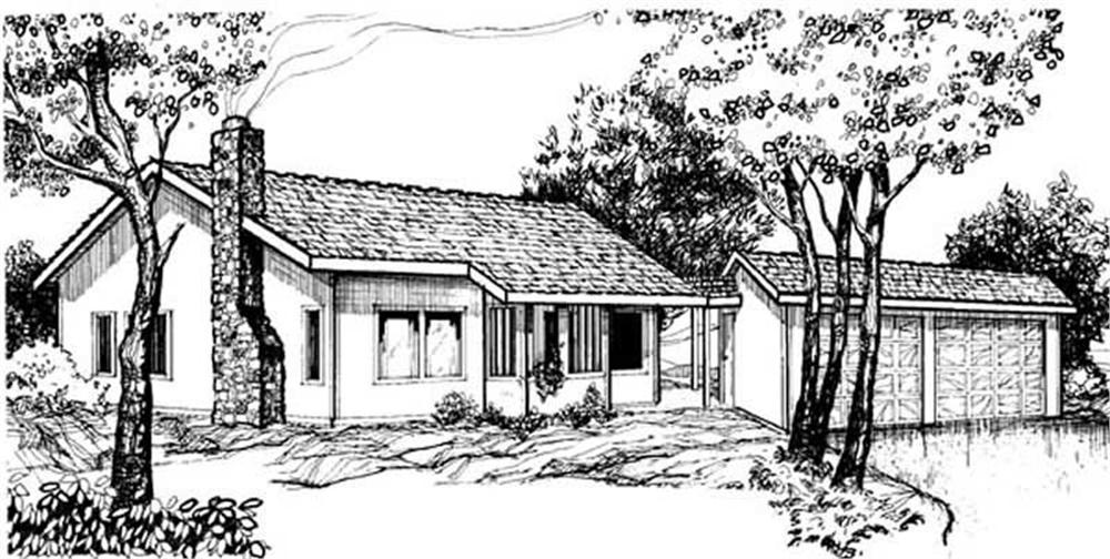 Front view of Country home (ThePlanCollection: House Plan #145-1836)