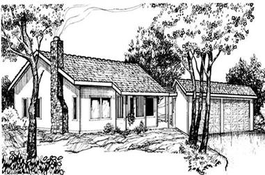 3-Bedroom, 1080 Sq Ft Country House Plan - 145-1836 - Front Exterior