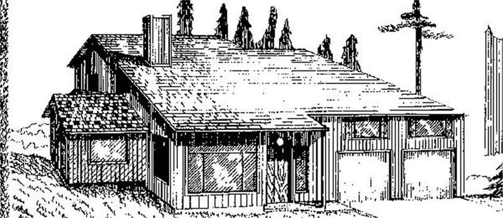 Front view of Contemporary home (ThePlanCollection: House Plan #145-1837)