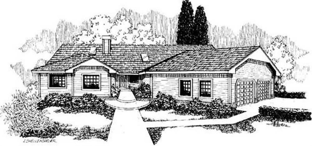Front view of Contemporary home (ThePlanCollection: House Plan #145-1844)