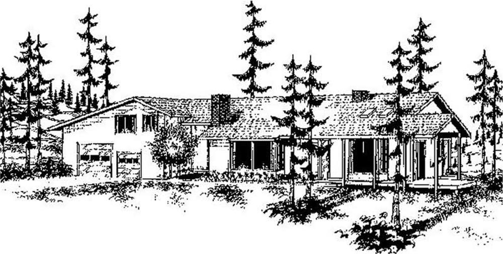 Front view of Contemporary home (ThePlanCollection: House Plan #145-1845)