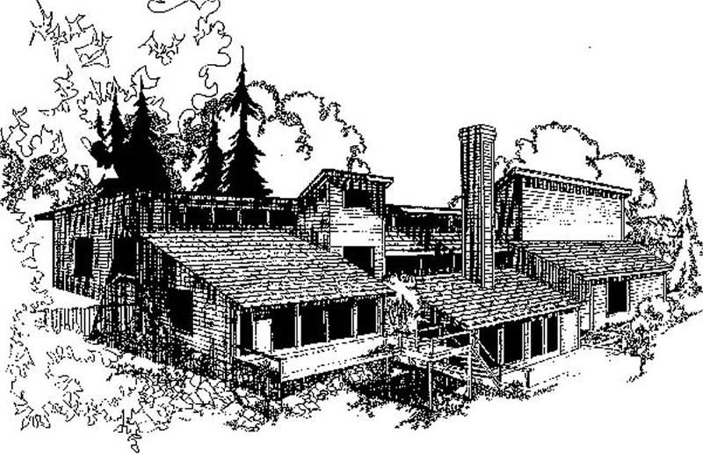 Front view of Contemporary home (ThePlanCollection: House Plan #145-1848)