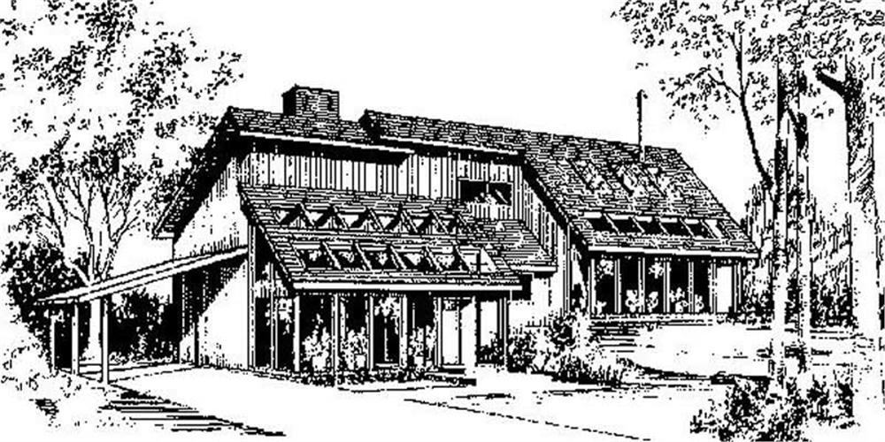 Front view of Duplex/Multi-Family home (ThePlanCollection: House Plan #145-1850)