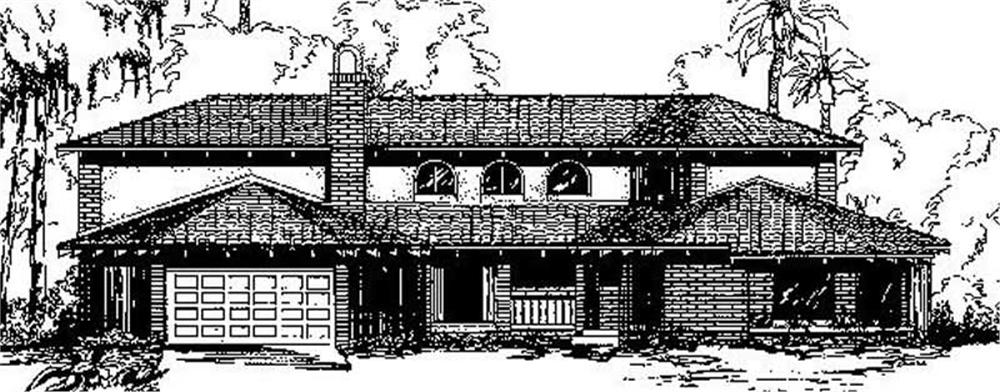 Front view of Mediterranean home (ThePlanCollection: House Plan #145-1853)