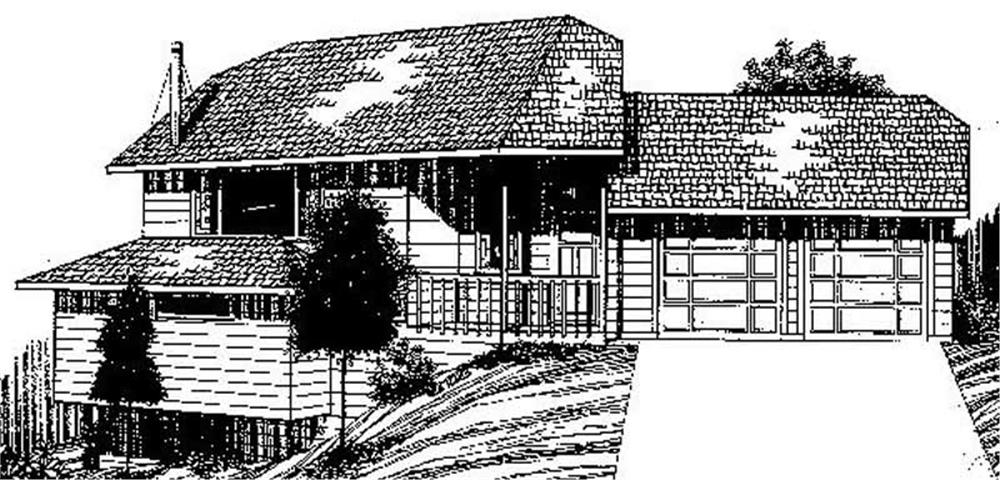 Front view of Contemporary home (ThePlanCollection: House Plan #145-1856)