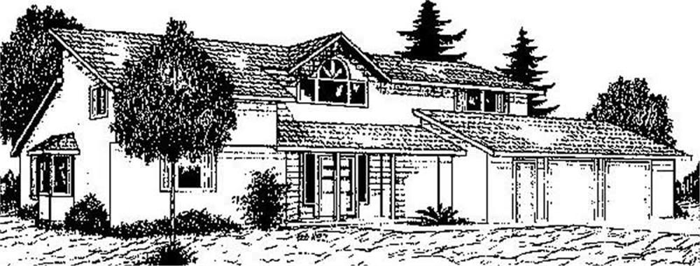 Front view of Contemporary home (ThePlanCollection: House Plan #145-1857)