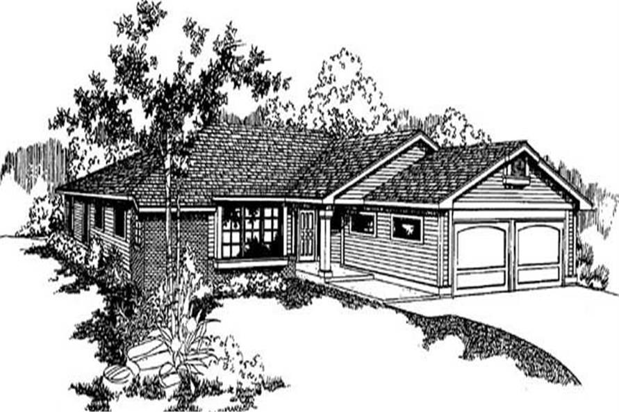 Front view of Contemporary home (ThePlanCollection: House Plan #145-1858)