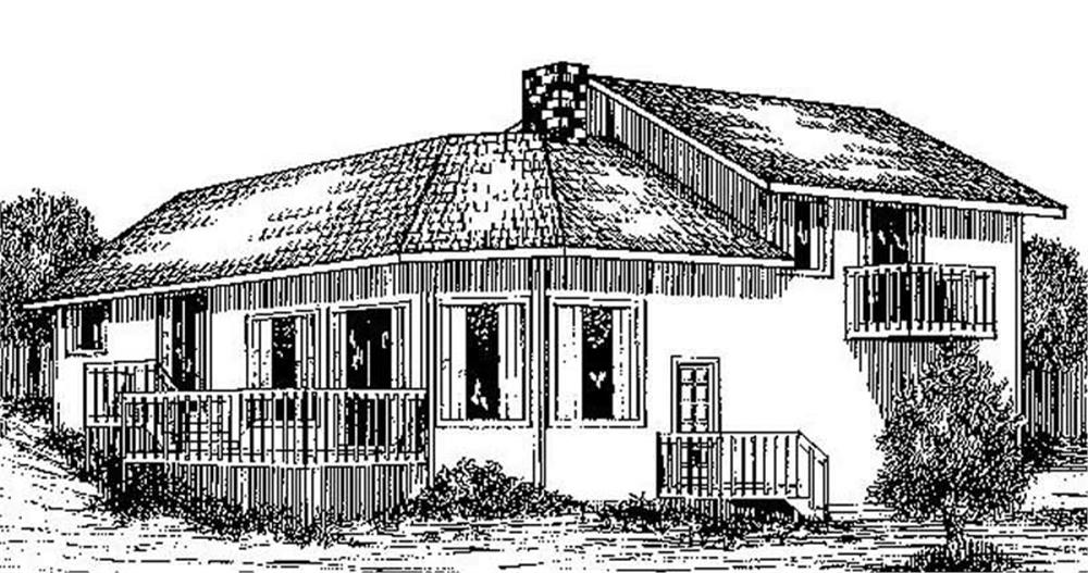 Front view of Contemporary home (ThePlanCollection: House Plan #145-1861)