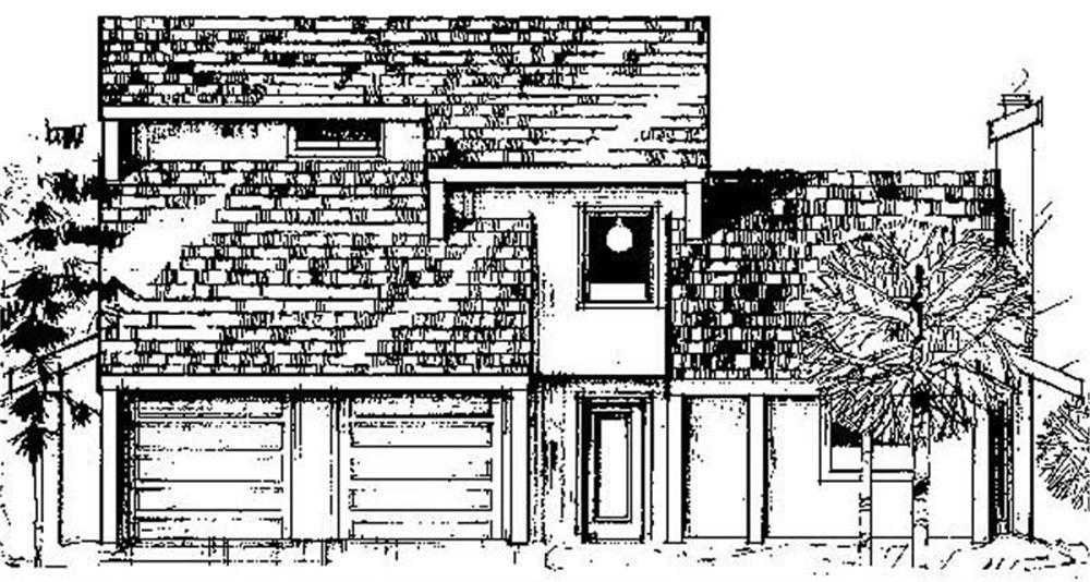 Front view of Transitional home (ThePlanCollection: House Plan #145-1862)