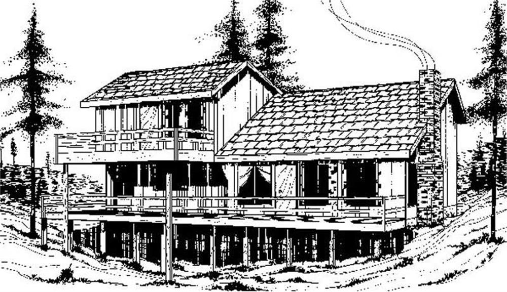 Front view of Vacation Homes home (ThePlanCollection: House Plan #145-1863)