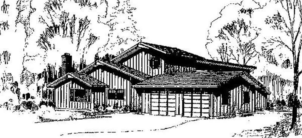 Front view of Contemporary home (ThePlanCollection: House Plan #145-1866)