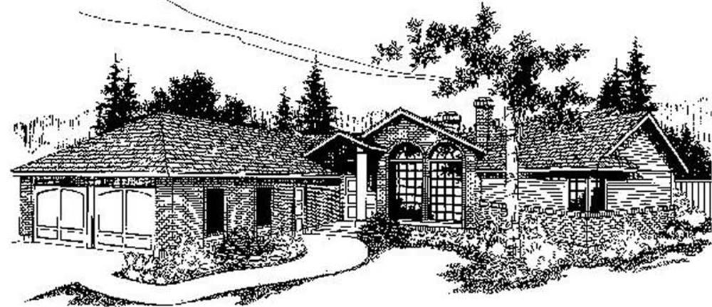 Front view of Contemporary home (ThePlanCollection: House Plan #145-1868)