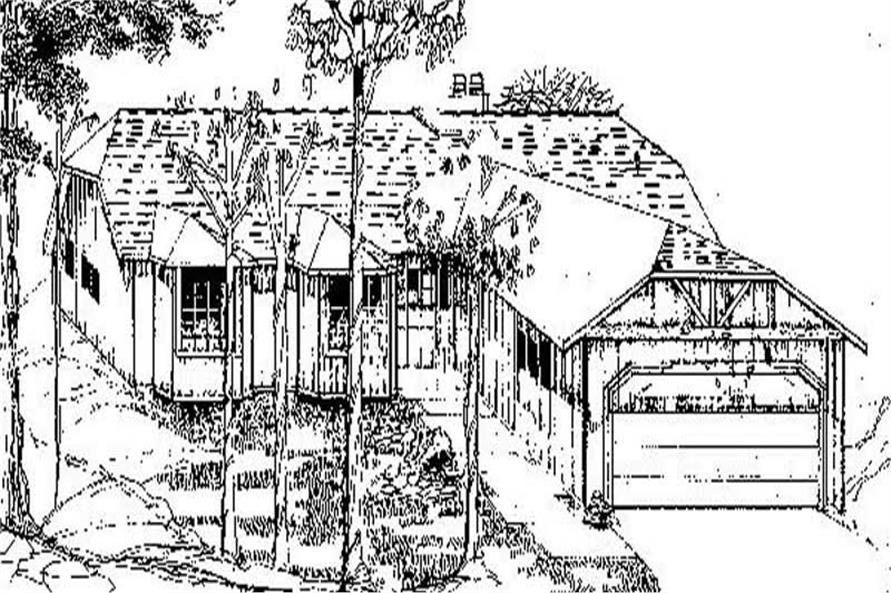 Front view of Craftsman home (ThePlanCollection: House Plan #145-1869)