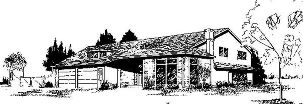 Front view of Contemporary home (ThePlanCollection: House Plan #145-1874)