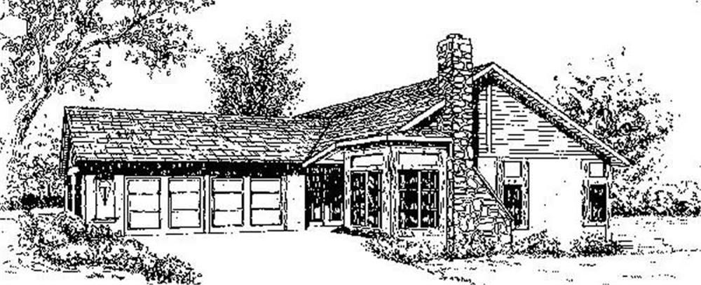 Front view of Contemporary home (ThePlanCollection: House Plan #145-1875)