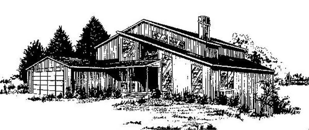 Front view of Contemporary home (ThePlanCollection: House Plan #145-1880)