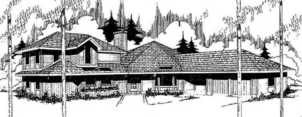Front view of Contemporary home (ThePlanCollection: House Plan #145-1885)