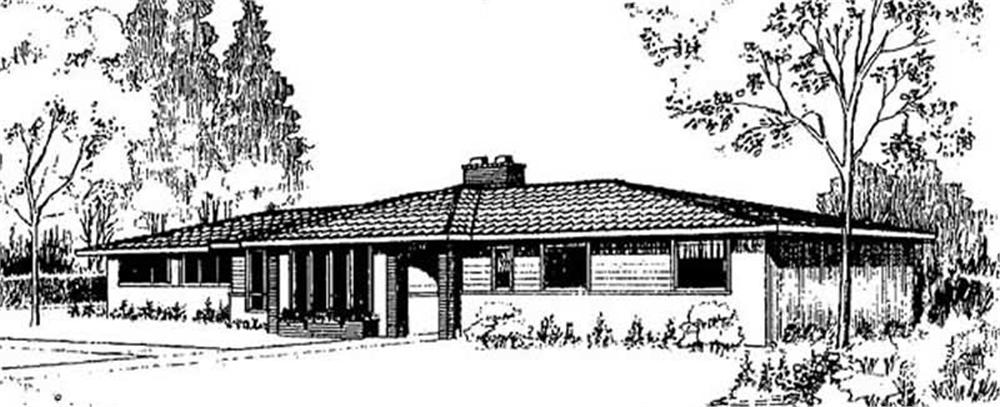 Front view of Contemporary home (ThePlanCollection: House Plan #145-1888)
