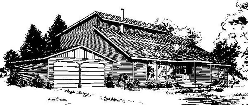 Front view of Contemporary home (ThePlanCollection: House Plan #145-1889)