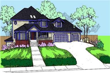 4-Bedroom, 2566 Sq Ft Contemporary House Plan - 145-1891 - Front Exterior